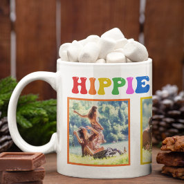 Caneca De Café Hippie Holidays Colorful Rainbow Retro 70s Foto