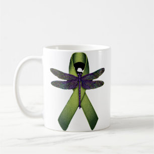 Caneca De Café Hippie Libélula Fita Verde Paralisia Cerebral Cons