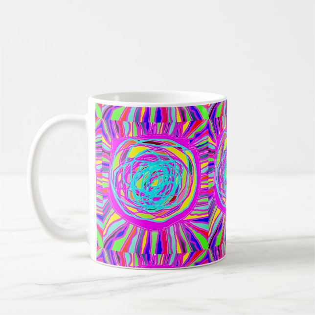 Caneca De Café Hippie Retro relaxa arte abstrata (Esquerda)