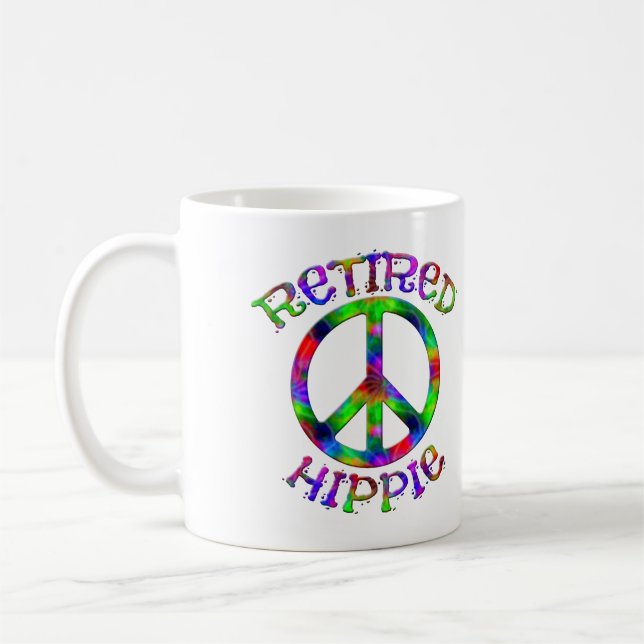 Caneca De Café Hippie-Sinal de Paz Aposentado Tie Coffee Mug (Esquerda)