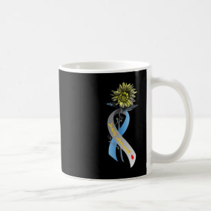 Caneca De Café Hippie Sunflower Cinza Blue Fita Tipo 1 Diabetes