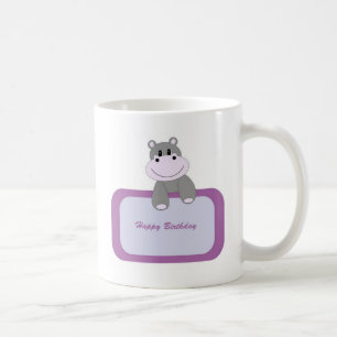 Caneca De Café Hippo Happy Birthday
