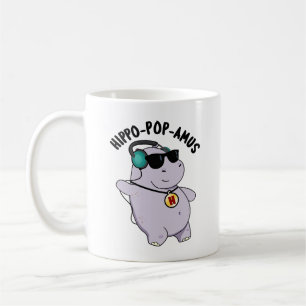 Caneca De Café Hippo-pop-amus Engraçado Pop Música Hippo Pun