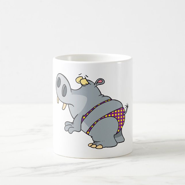 Caneca De Café Hippopotamus Em Bikini (Criador carregado)