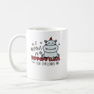 Caneca De Café Hippopotamus Eu Quero Um Hippopotamus Para O Natal