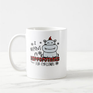 Caneca De Café Hippopotamus Eu Quero Um Hippopotamus Para O Natal