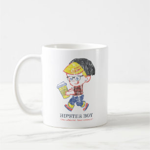 Caneca De Café Hipster Boy angustiou a ilustração de paródia d