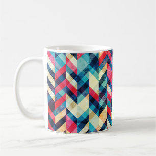 Caneca De Café hipster zigzag padrão uniforme com efeito de grad