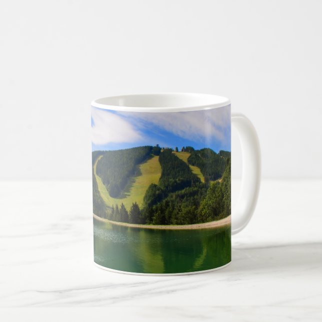 Caneca De Café Hirschenkogel no verão - reflexões da água (Frente Esquerda)