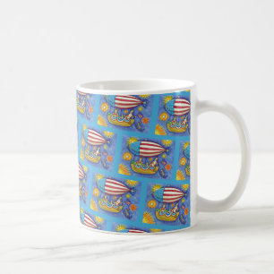 CANECA DE CAFÉ HISS N' FITZ CATES E MOUSE EM 4 DE JULHO DE ZEPPEL
