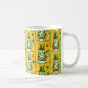 CANECA DE CAFÉ HISS N' FITZ LEPRECHAUN, RUA. GATO ENGRAÇADO DO D