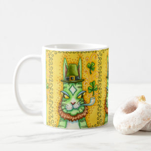 CANECA DE CAFÉ HISS N' FITZ LEPRECHAUN, RUA. GATO ENGRAÇADO DO DI