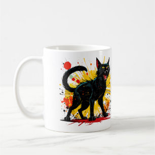 Caneca De Café Hissing Black Cat Defensivo