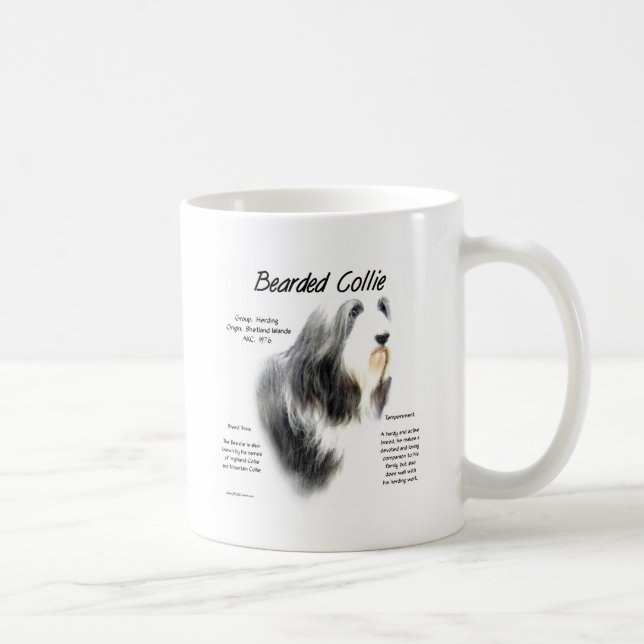 Caneca De Café História Collie Com Mente; Collies Com Mão De Amor (Direita)