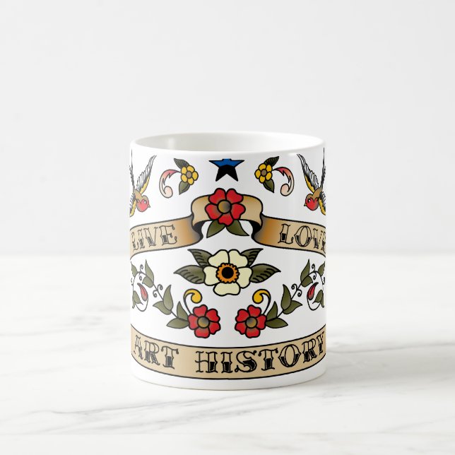 Caneca De Café História de arte viva do amor (Centro)