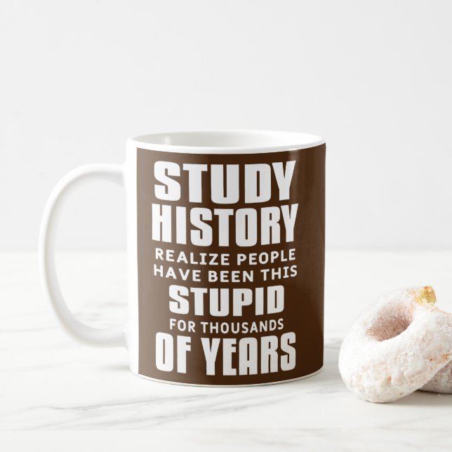 Caneca De Café História do Estudo Ensino Histórico Sarcástico Eng (Com Donut)