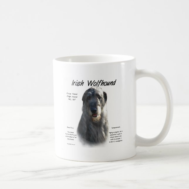 Caneca De Café História do Wolfhound Irlandês da cinza (Direita)