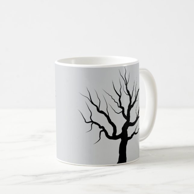 Caneca De Café História Elegante, Palavra Silhouette. (Frente Esquerda)