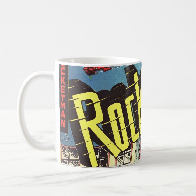 Caneca De Café História em quadrinhos retro - Rocketman (Esquerda)