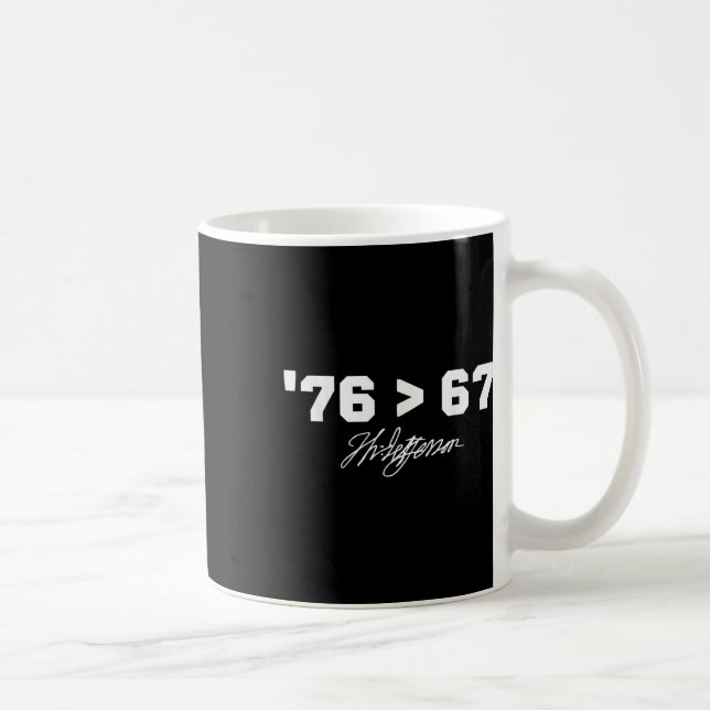 Caneca De Café História Engraçada 76 67 Thomas Jefferson Seis Set (Direita)