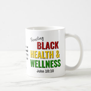 Caneca De Café História Negra Monograma de Saúde e Bem-Estar Mês