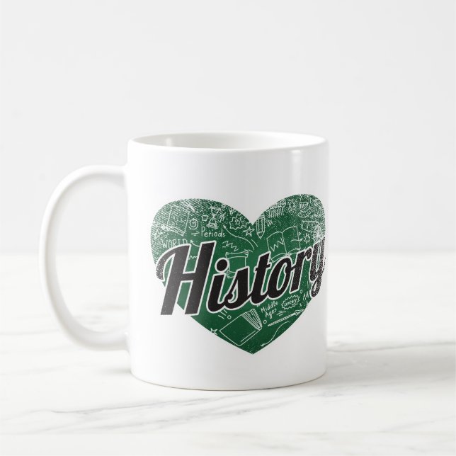 Caneca De Café História Retrorna Amor com Quadro Negro (Esquerda)