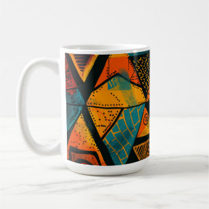 Caneca De Café Historial colorioso com motivos africanos