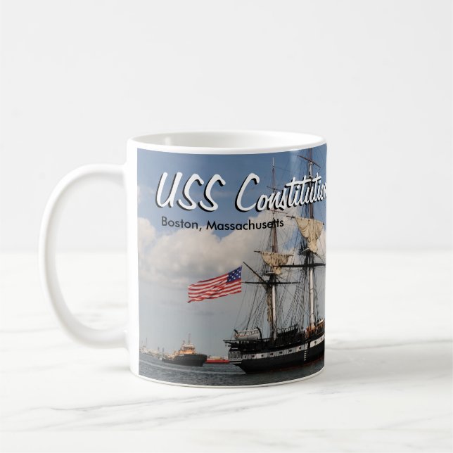 Caneca De Café Historic Boston USS Constitution Coffee Mug Cup (Esquerda)