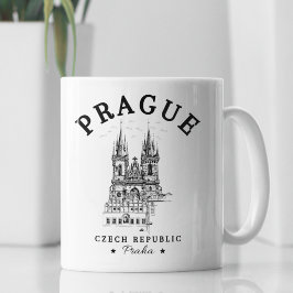 Caneca De Café Historical Landscape of Prague, Czech Republic