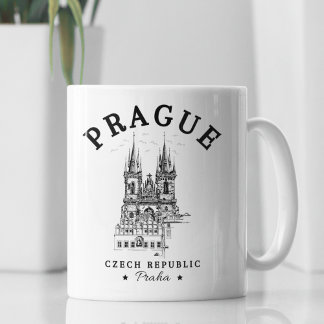 Caneca De Café Historical Landscape of Prague, Czech Republic