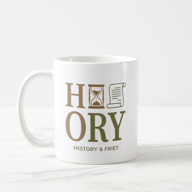 Caneca De Café History Teacher Typography Design (Esquerda)