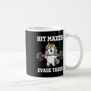Caneca De Café Hit Maxes Evade Impostos Engraçado Gym Bodybuildin