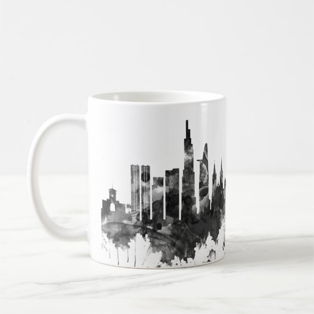 Caneca De Café Ho Chi Minh City Vietnam Skyline BW (Esquerda)