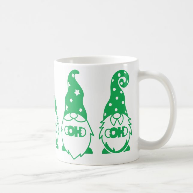 Caneca De Café Ho Ho Green Gnomos (Direita)