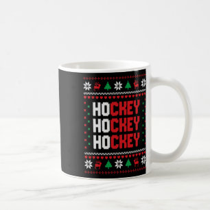Caneca De Café Ho Ho Ho Hockey Camisola Feia de Natal Férias Hoc