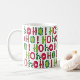 Caneca De Café Ho Ho Ho Holiday Red Festivo Green Seasonal Modern