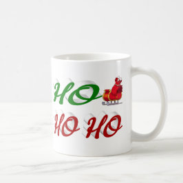 Caneca De Café Ho Ho Ho Papais noeis Sleigh Semscript de Natal
