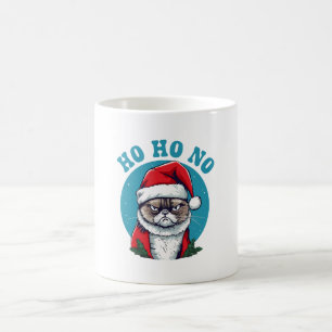 Caneca De Café Ho ho não - gato de natal engraçado e rabugento
