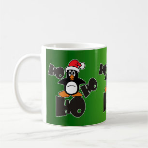 Caneca De Café Ho Ho - Pinguim - Feliz Natal + seu backgr