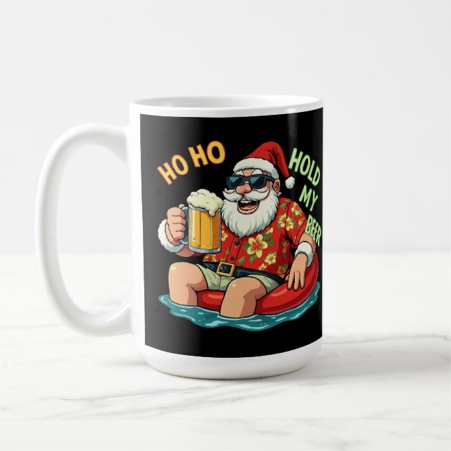 Caneca De Café Ho Ho Segure Minha Cerveja Papais noeis Engraçados (Esquerda)