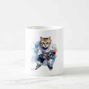 Caneca De Café Hockey com Gato Puramente Legal