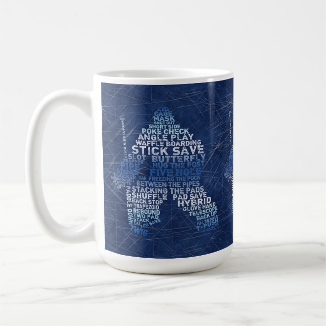 Caneca De Café Hockey Goalie Text Art Mug (Esquerda)