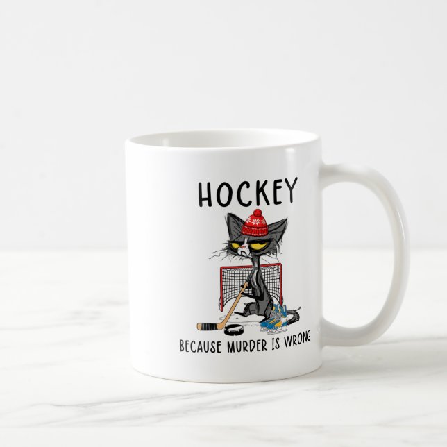Caneca De Café Hockey Porque O Assassinato É Engraçado Engraçado, (Direita)