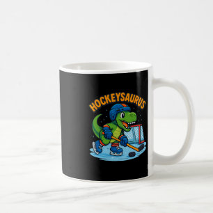 Caneca De Café Hockeysaurus Dinossauro Engraçado de Hóquei no Gel