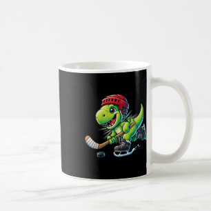 Caneca De Café Hockeysaurus Dinossauro Hóquei no Gelo Trex Menino