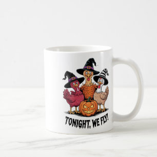 Caneca De Café Hoje À Noite Voamos Engraçados Galinha Spooky Seas