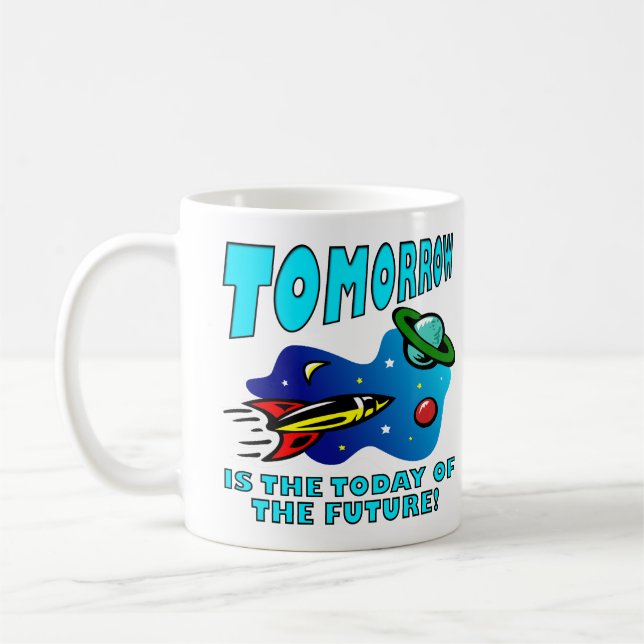 Caneca De Café Hoje Do Futuro Engraçado Cã Da Ciência (Esquerda)