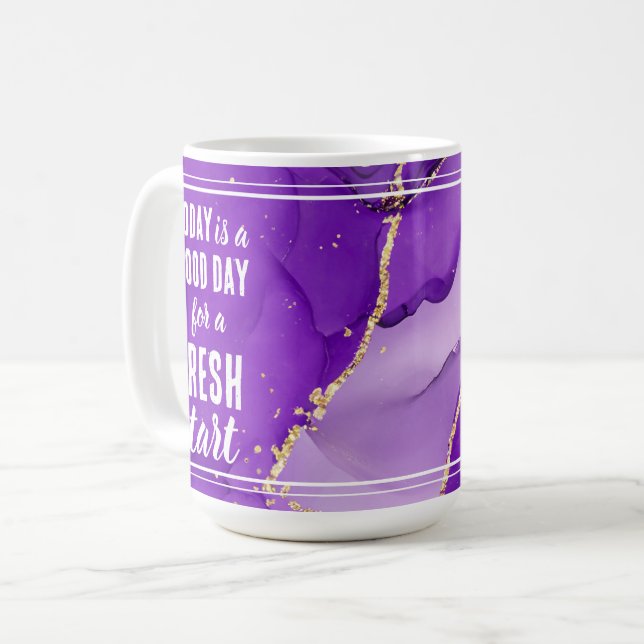 Caneca De Café Hoje é uma citação motivacional de início novo do  (Frente Esquerda)