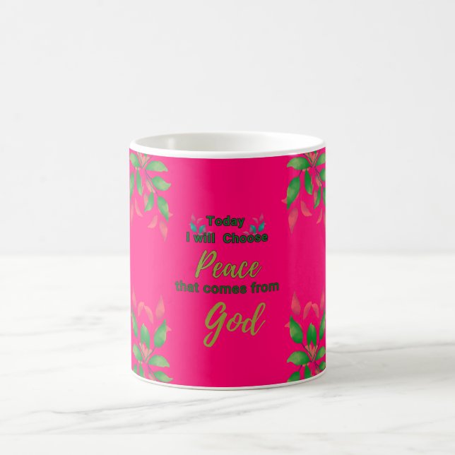 Caneca De Café Hoje escolherei a paz que vem de Deus (Centro)