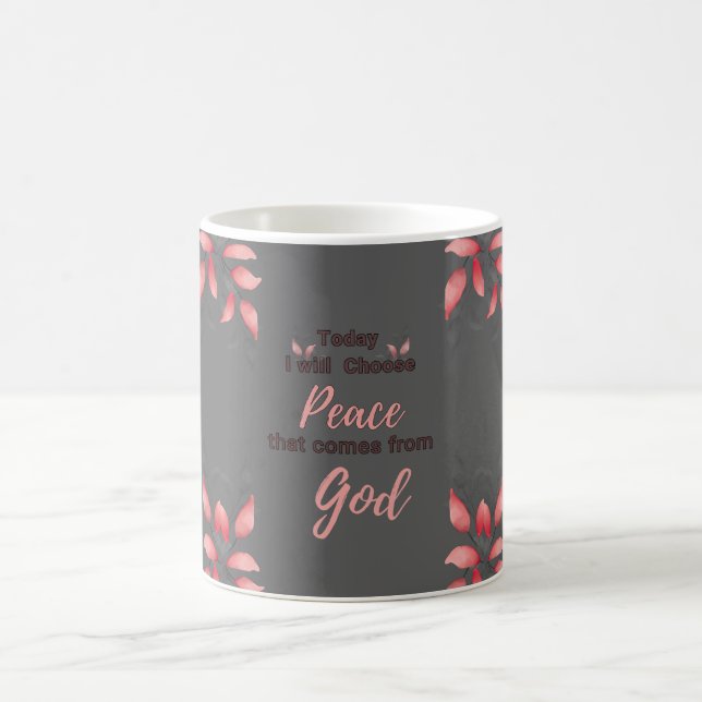 Caneca De Café Hoje escolherei a paz que vem de Deus (Centro)